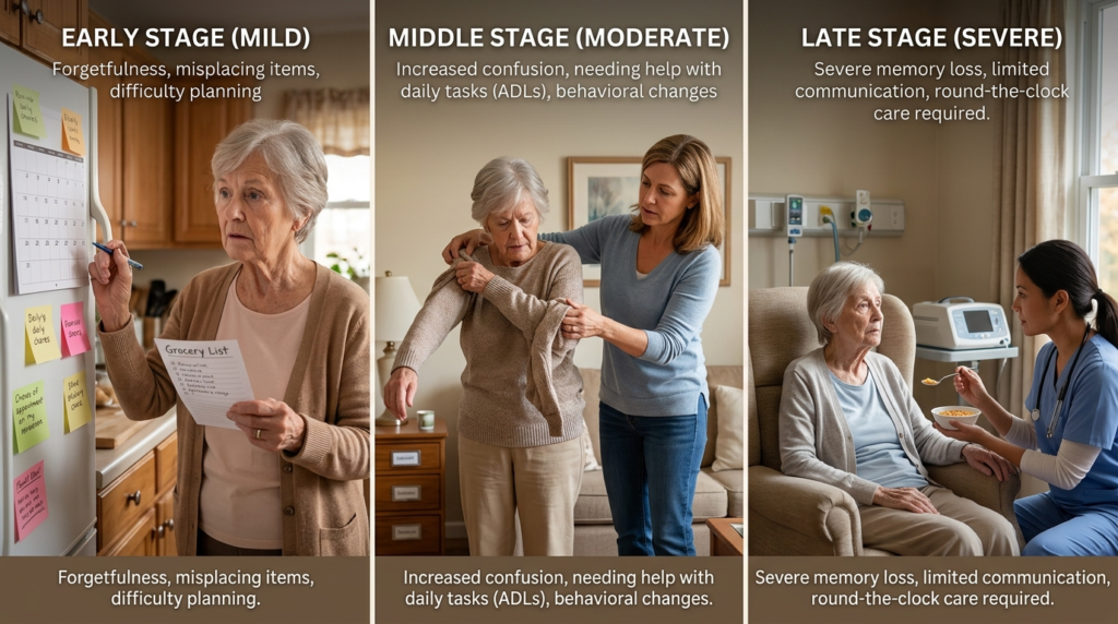 Stages of Dementia Explained: Symptoms, Progression, and Care Tips